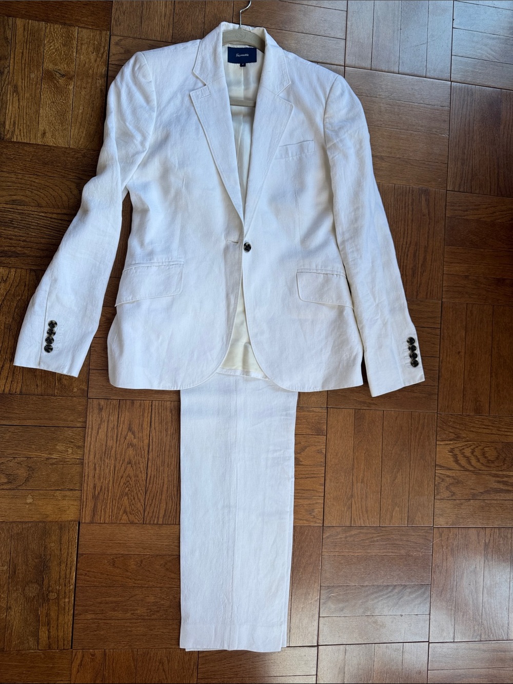 Faconnable White Linen Women’s Suit Jacket & Pants